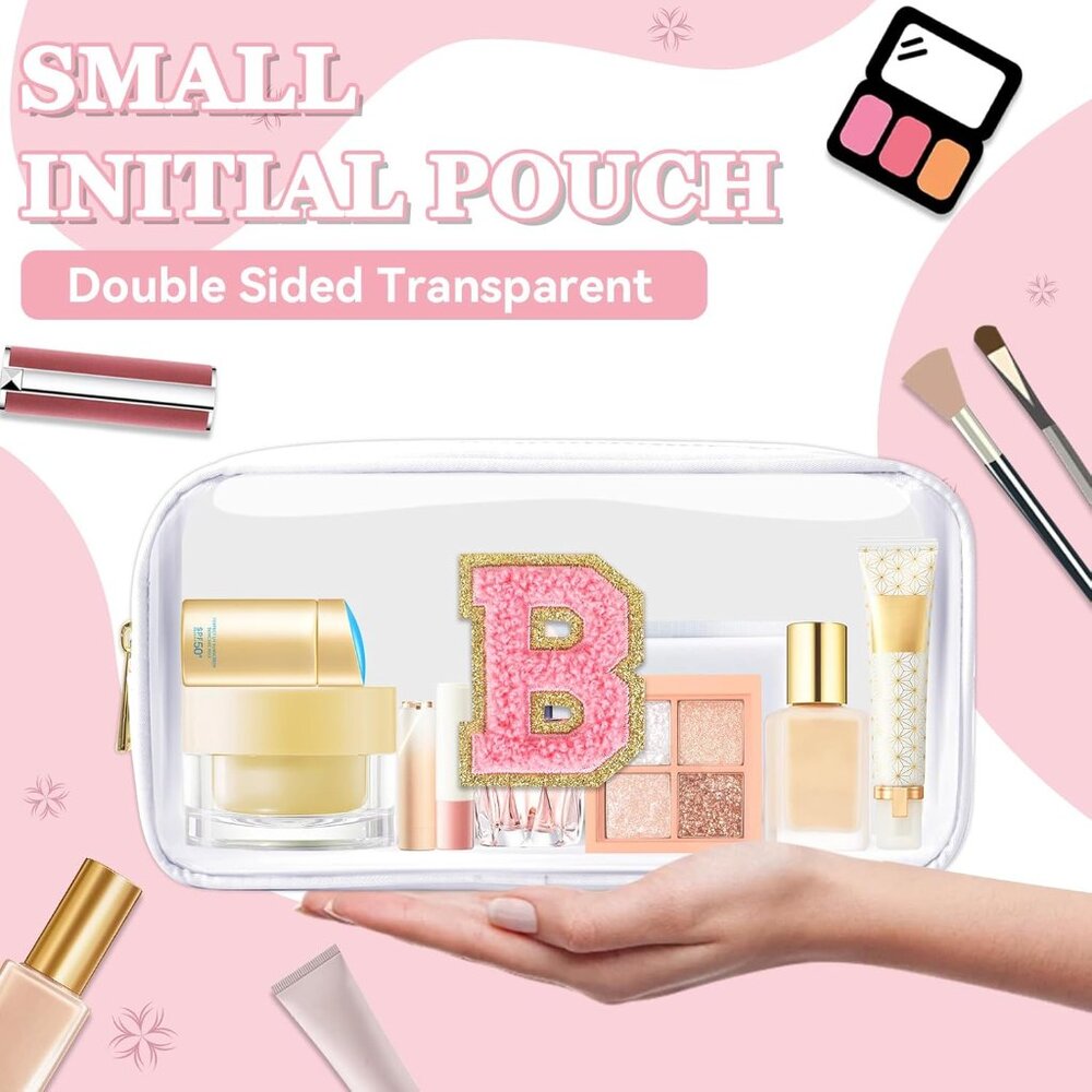 Small Clear Personalized Initial Makeup Bag,Nylon… - image 7